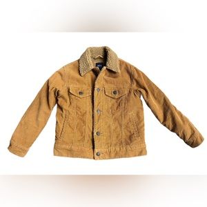 Boys Gap size S corduroy Sherpa lined jacket. Camel brown color.